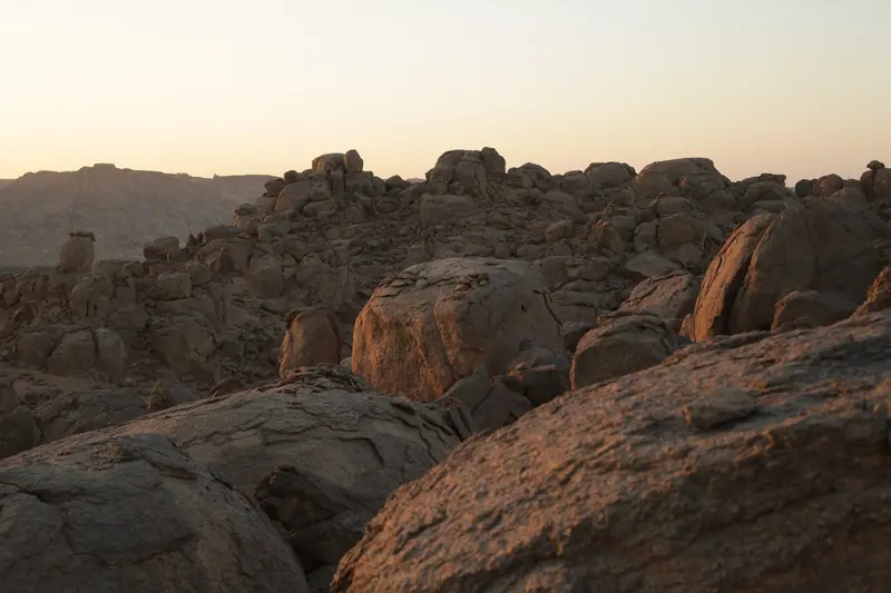 Rock formations in the warm evening light
